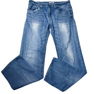 BKE Jake Mens 36XL Straight Leg Jeans Blue Medium Wash Stretch  ABM15060